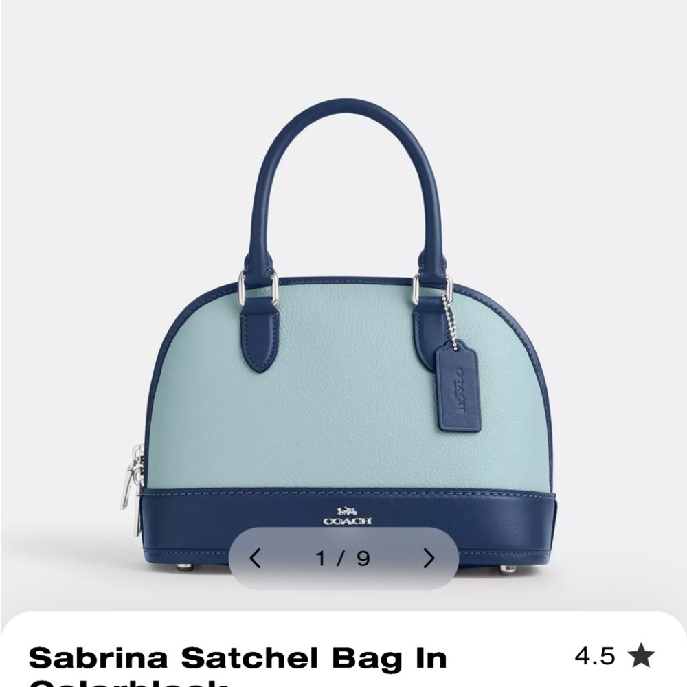 Coach Sabrina Satchel Bag in light and dark Blue (colourblock)